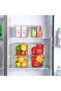 6 PCS Clear Stackable Fridge Organizers with Lids and Handles,Plastic Storage Bins for Kitchen,Pantry,and Cabinet - 6