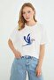 Stoned Bird Printed Crew Neck Casual T-Shirt