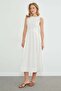 Belted Linen Look Pleated Maxi Dress - 2