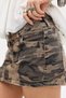Women's Camouflage Patterned Mini Jean Skirt Low Waist Denim Skirt - 2