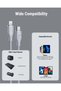 Powerlink Moss Liquid Silicon Cable Type C to Lightning 3A / 1.2M Zinc-Alloy Connector White - 6