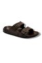 54201-26 Leather Double Band Large Size Anatomical Men's Slippers 45-47