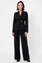 Women's Double-Breasted Jacket and Trousers Set Woven Fabric Fitted Cut Long Sleeve Lapel Casual Comfortable - 4