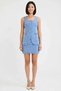 Women's Sleeveless Square Collar Denim Vest Skirt Set %100 Cotton Regular Cut Plain Pattern Daily Casual Stylish - 4