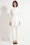 Women's Plus Size Jacket Lapel Long Sleeve Fitted Blouse Pants Set Maxi Length Slit Woven Casual - 4