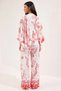 Women's Plus Size Oversize Woven Beach Blouse Pants Set V-Neck Three Quarter Sleeve Batwing Long Length - 5