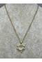 26Kly86 -Steel Four Leaf Clover Necklace