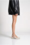 Été En Ville Beige Slingback High Heels |   Pointed Toe |   5 cm Low Heel |   Ankle Tie-Down - 6