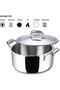 Platinum Triply Stainless Steel Saucepot with Lid - 5 Litre, 24cm| 2.5mm Thick|SAS Bottom|Biryani Pot |Induction and Gas Base, Silver - 6