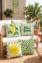 Green Mon Amor Patterned 4-Piece Throw Pillow Cover Set