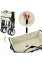 FFD Heavy Duty Folding Utility Wagon Cart, Adjustable Handle All-Terrain Wheel Collapsible Trolley, 80KG Load 600D Oxford Fabric Portable Wagon for Camping Beach Garden Shopping Outdoor Activities - 4