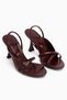Noria Burgundy Elastic Women's Heeled Shoes - 3