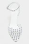 Julian White Satin Polka Dot Patterned Women's Heeled Shoes with Bow Detail - 6