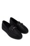 Women's Genuine Leather Black Loafer Shoes - 3