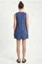 Women's Cody Soft Nubuck Cupra Woven Bell Cut Sleeveless Comfortable Indigo Short Dress - 5