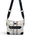 White - Navy Blue Plaid Women's Crossbody Bag Sp1110