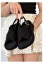 Bellamor Women's Thick Platform Sole Suede Textured Cross Sandals - 2
