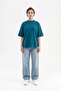 Women's Basic Oversize Cotton Single Jersey T-Shirt Dark Petrol - 4