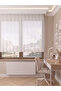 Short Tulle Curtain with Honeycomb Top - Lavinya Ecru 1-in-2 Continuous Pleated Non-Ironing Stripes - 7