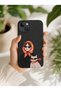 iPhone 15 Compatible Launch Silicone Masked Cat Woman Themed Shock Absorbing Case Black