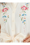 Cream Floral Print Shirt Maxi Dress - 4
