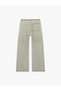 Lace-Up Waist, Pocket Detail, Wide Leg Denim Trousers - 5