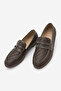 Women's Loafer Moccasin Knitted Pattern Casual Shoes Karnel Brown