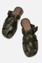 Women's Pin Belt Buckle Closed-Front Slippers Green - 3