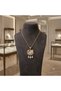 Gold Steel Necklace with Zircon Stone and Hello Kitty Figure - 3
