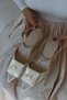 Brand Special Handmade Square Rose Detailed Pointed Toe Short Kitten Heel Women's Shoes - 5