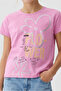 Girl's Printed Short Sleeve T-shirt - 2
