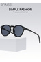 2Pcs Round Sunglasses for Men Women UV400 Protection Sun Glasses Fashion Decorative Eyewear Outdoor Party Street Photography Black and Grey - 3