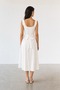 Women's Square Neck Long Dress with Belted Waist