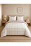Line Patterned Double 200 X 240 Duvet Cover Set with Elastic Sheets - 3