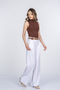 Women's Summer White High Waist Gloria Modern Cut Pants Casual Daily Office Stylish 30404 - 3