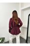 Gold Button Detailed Double-Breasted Shirt with Elastic Waist - 2