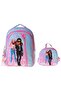 Wonderful Double School Bag Set - Pink - Turquoise Wonderful Printed Girls' Set Setwg-W6069B - 2
