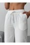 Women's High Waist Palazzo Wide Leg Linen Trousers - 3
