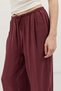 Burgundy Lace-Up Balloon Women's Trousers - 4