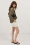 Khaki Sleeve Lace Embroidered Women's Shirt - 2