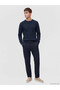Navy Blue Regular Fit Men's Trousers