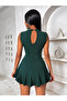 Women's Sleeveless Semi Turtleneck Short Sandy Dress - 3