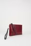 Women's Bellis Knitted Claret Red Lined Faux Leather Wrist Strap Portfolio Handbag and Clutch Bag - 4