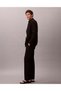 Straight Seersucker Half Elastic Men's Semi-Elastic Straight-Leg Pants Black - 3