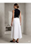 Women's Ecru Poplin Flared Skirt - 2