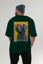 For Dog Lovers 13 Green Oversize T-Shirt with Dog Print on the Back 100% Cotton Unisex Dog Lover Premium Design - 5
