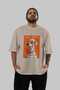 For Dog Lovers 2 Front Dog Prints Beige Oversize T-Shirt 100% Cotton Unisex Dog Lover Premium Design - 5