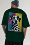 For Dog Lovers 58 Back Dog Print Green Oversize T-Shirt 100% Cotton Unisex Dog Lover Premium Design - 6