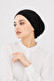 Luxury Seamless Women's Black Ready-To-Wear Turban Cap, Practical Hijab Cap Suitable for Daily Use, Lycra Non-Slip Cap - 2
