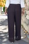 Elastic Waist Bib Detail Lined Pleated Wide-Legged Plus Size Chiffon Pants Skirt - 5